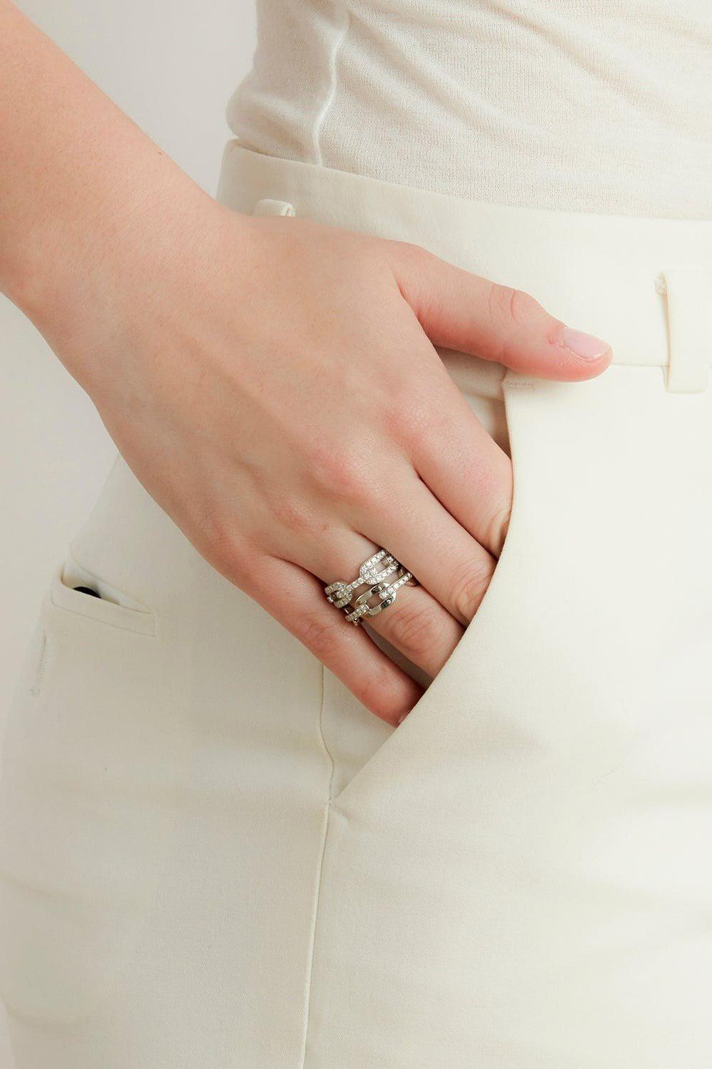 Saxon All Diamond Flat Chain Link Ring - Image 2