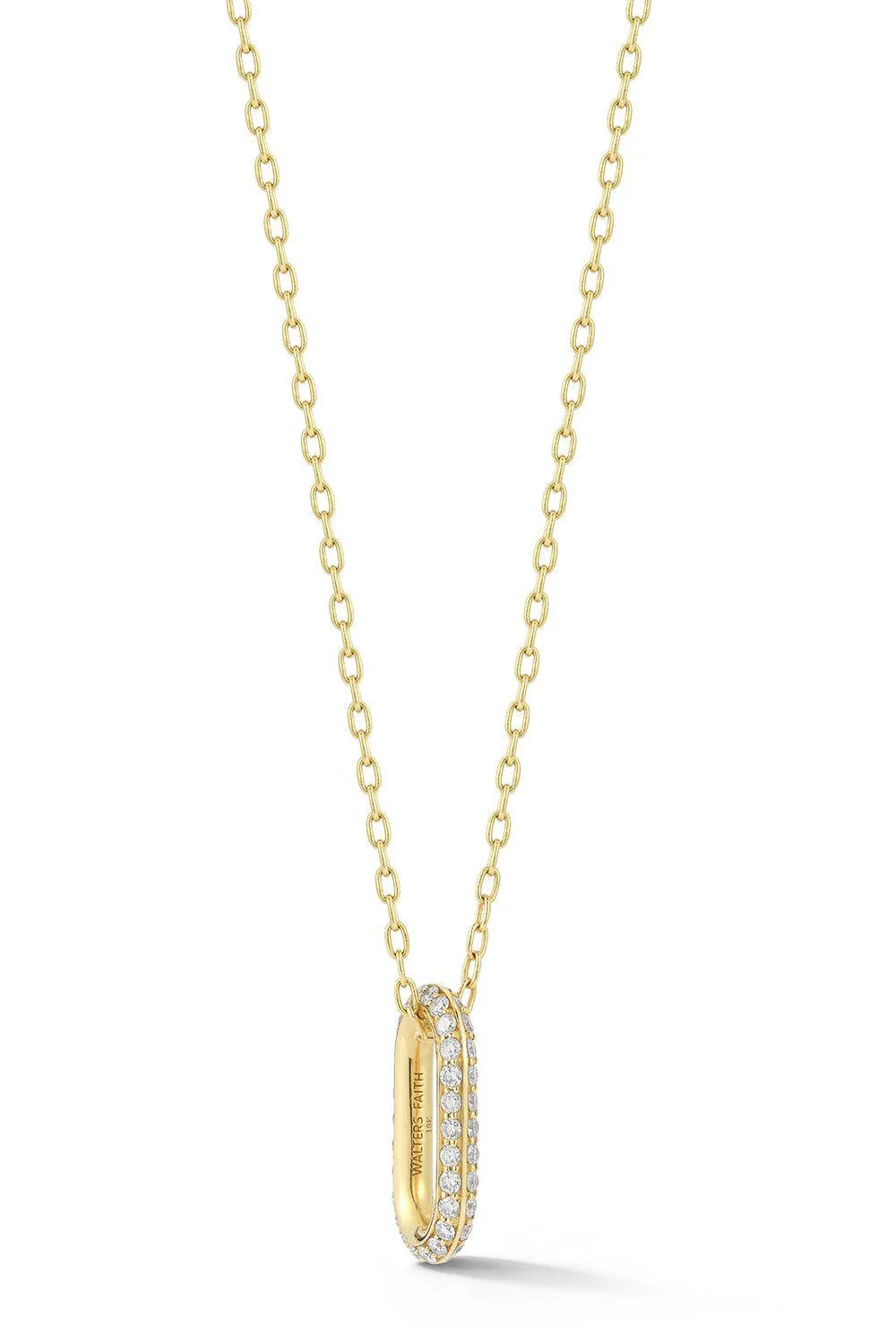 Saxon All Diamond Link Necklace - Yellow Gold