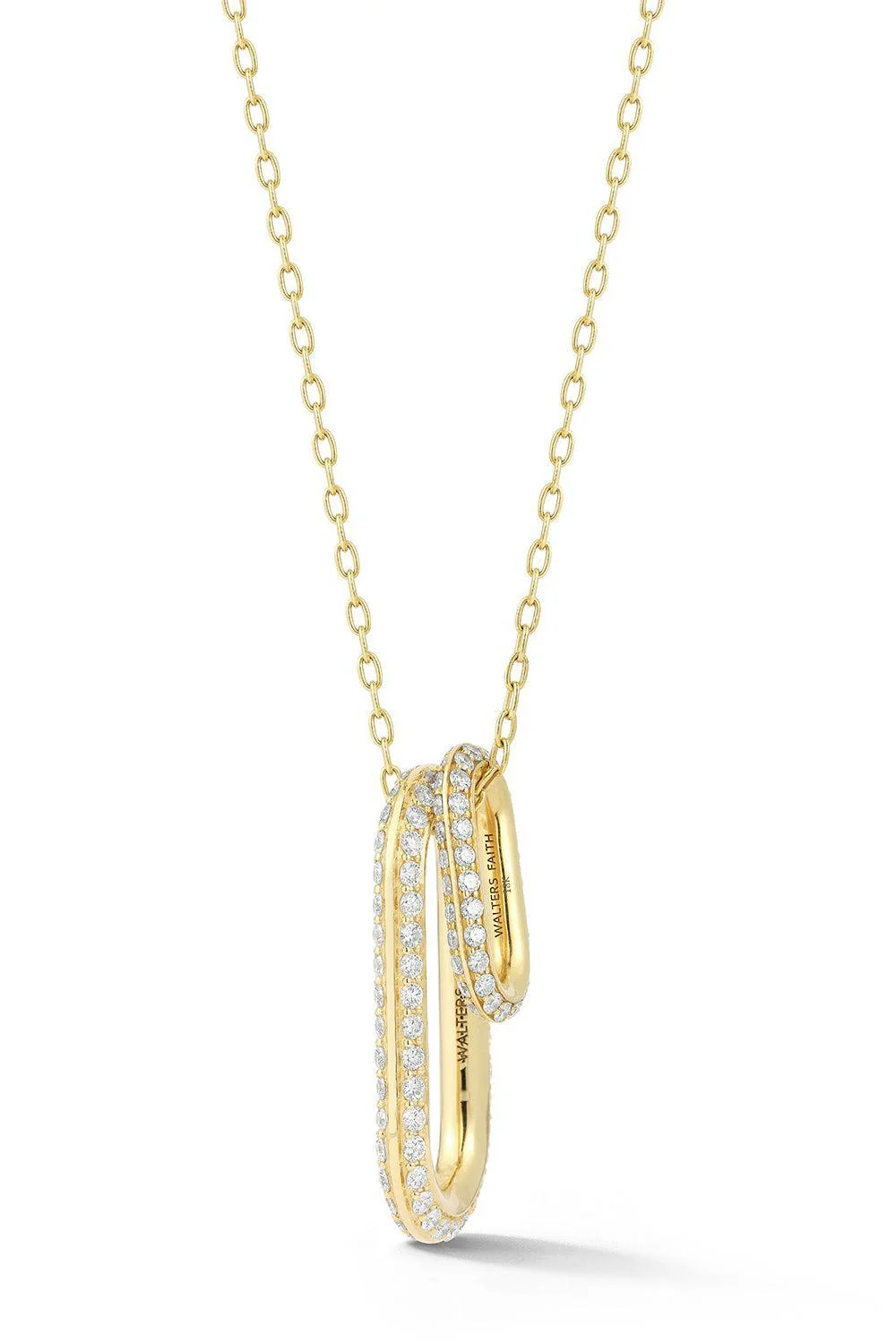 Saxon All Diamond Link Necklace - Yellow Gold - Image 4
