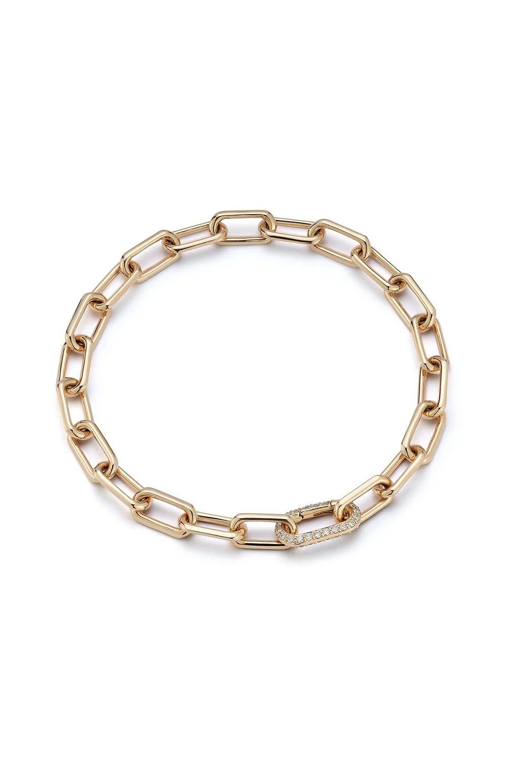 Saxon Chain Link Diamond Clasp Bracelet