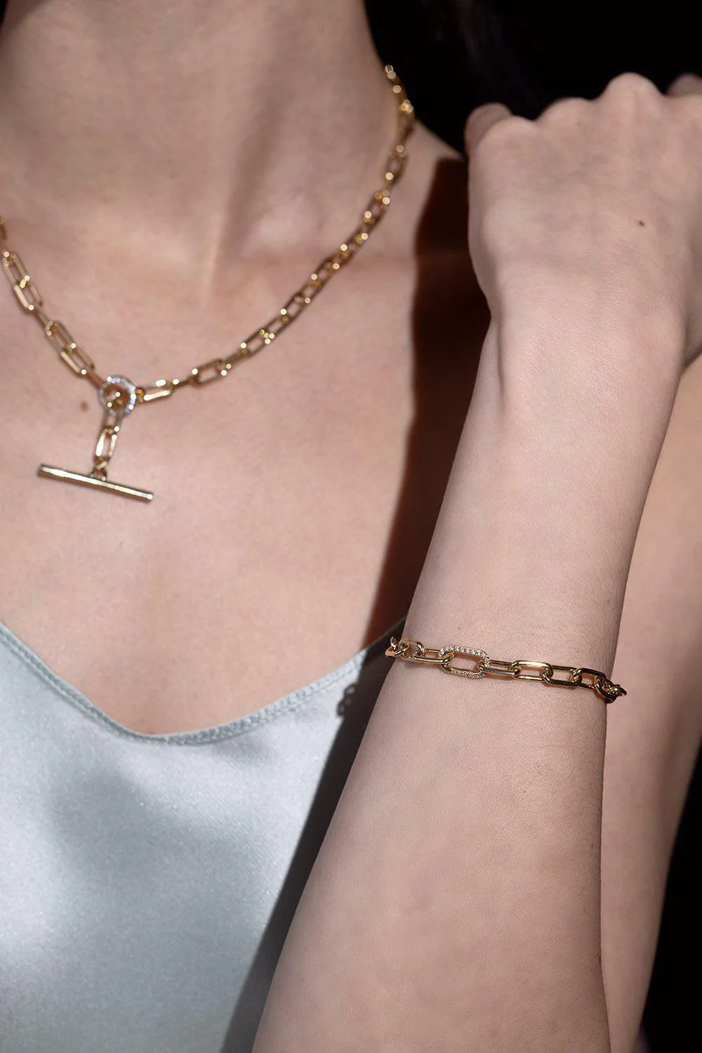 Saxon Chain Link Diamond Clasp Bracelet - Image 3