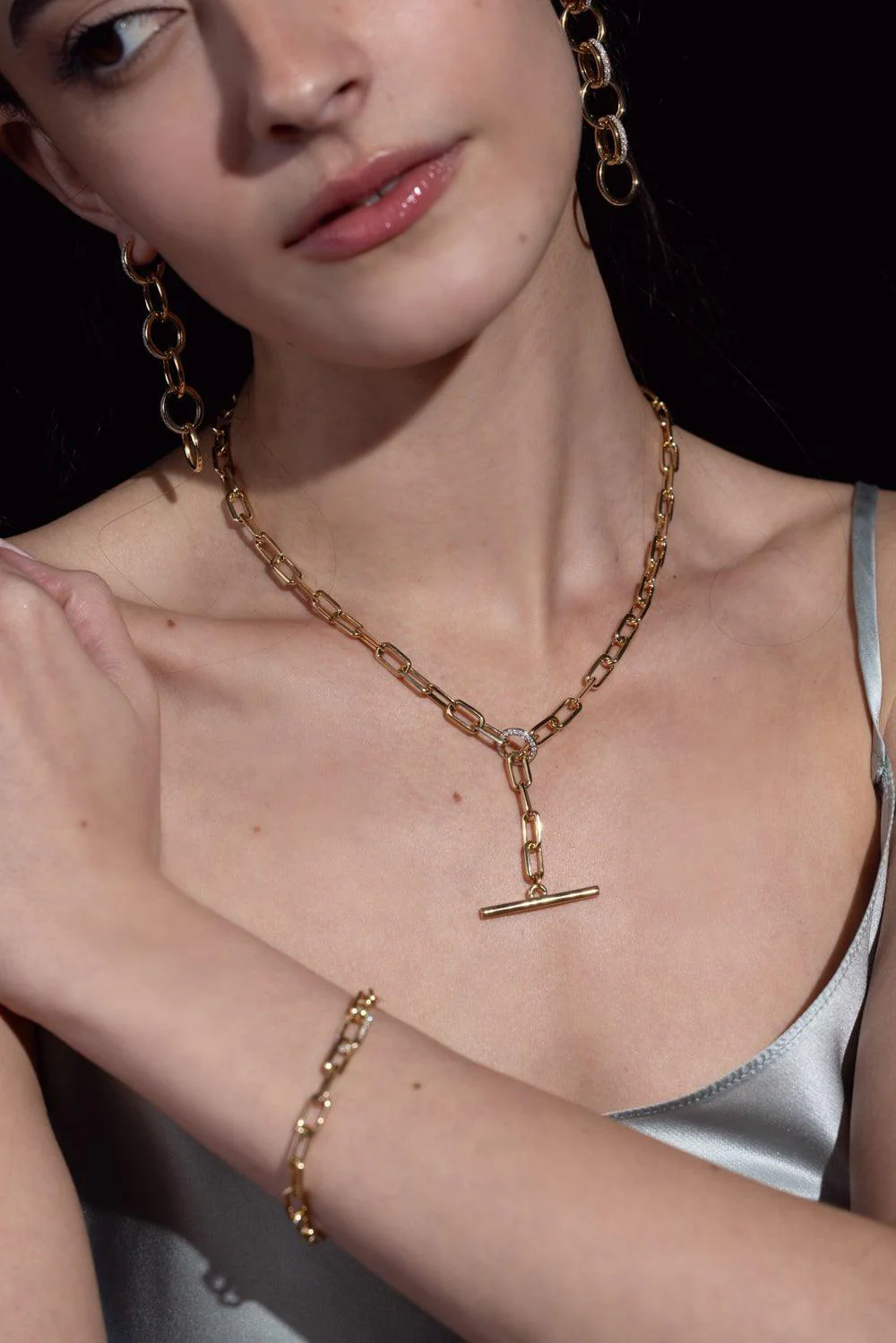 Saxon Diamond Chain Link Necklace - Image 2