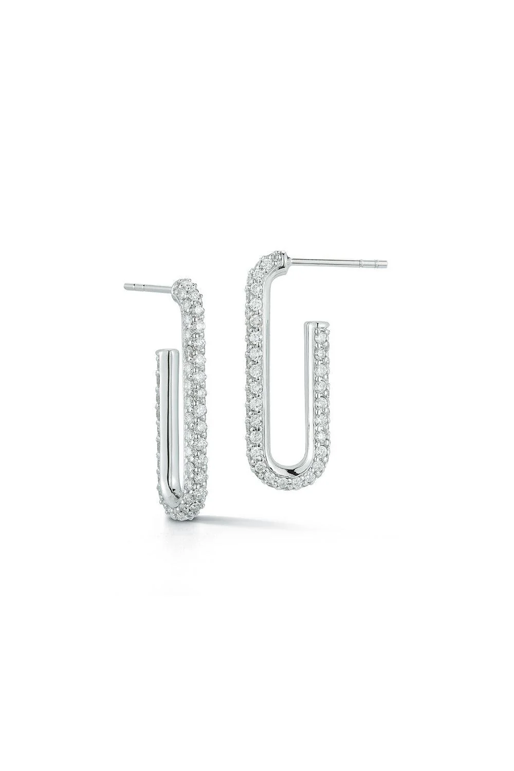 Saxon Elongated Diamond Chain Link Earrings