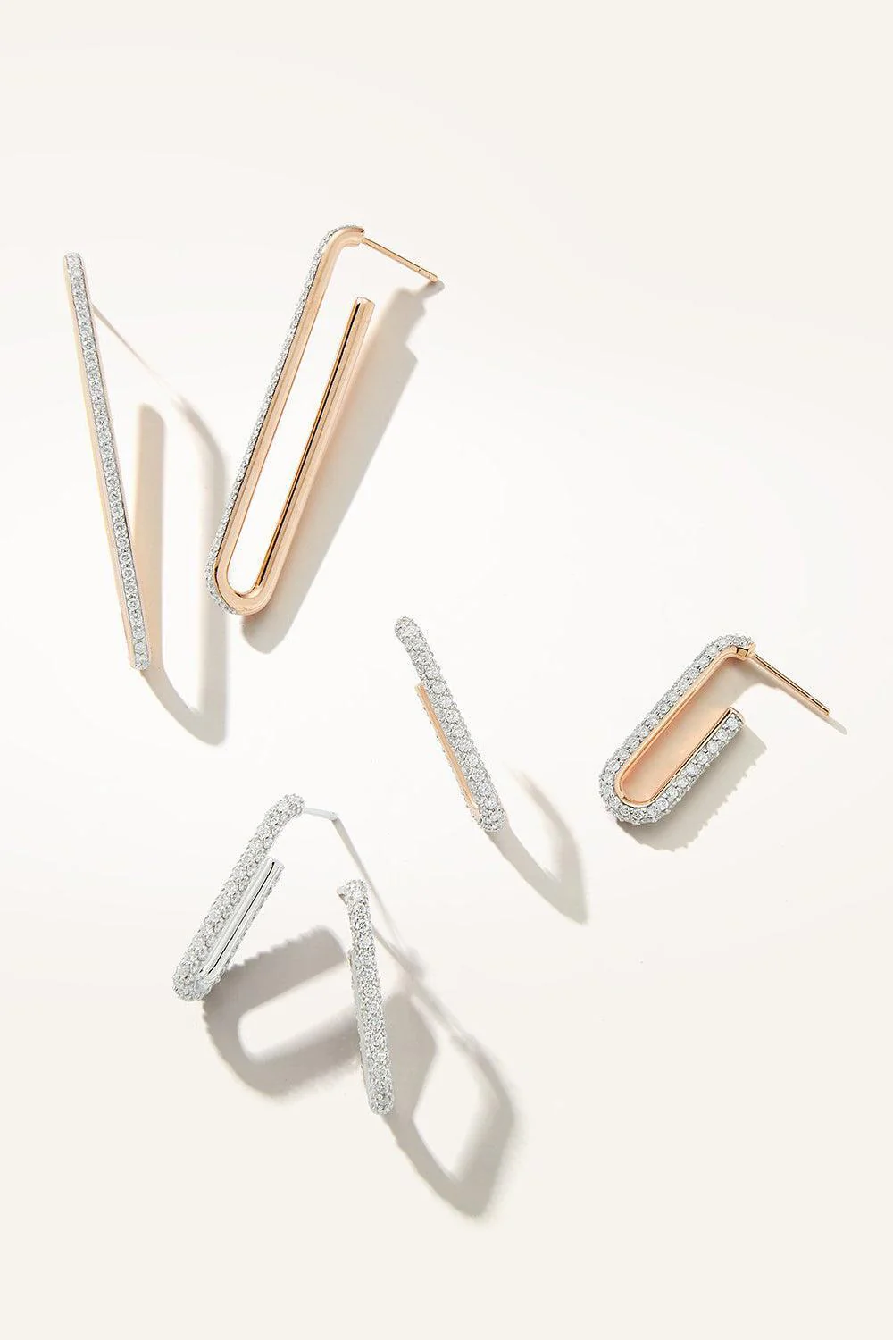 Saxon Elongated Diamond Chain Link Earrings - Image 2