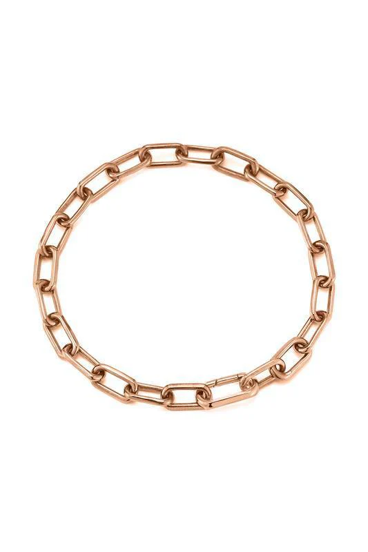 Saxon Elongated Link Bracelet - Rose Gold