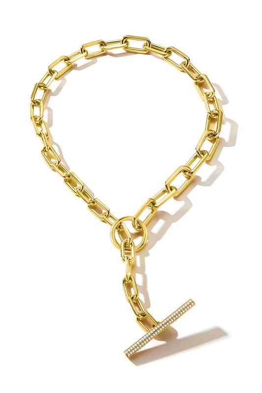 Saxon Graduated Link Chain Toggle Necklace