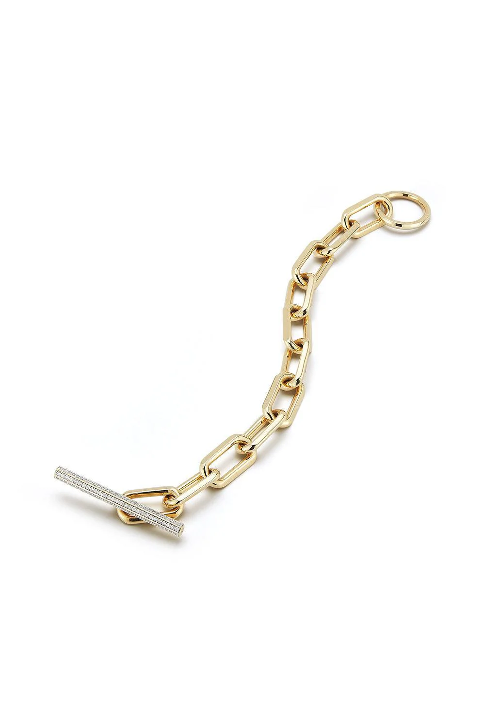 Saxon Jumbo Link Diamond Toggle Bracelet - Yellow Gold - Image 4