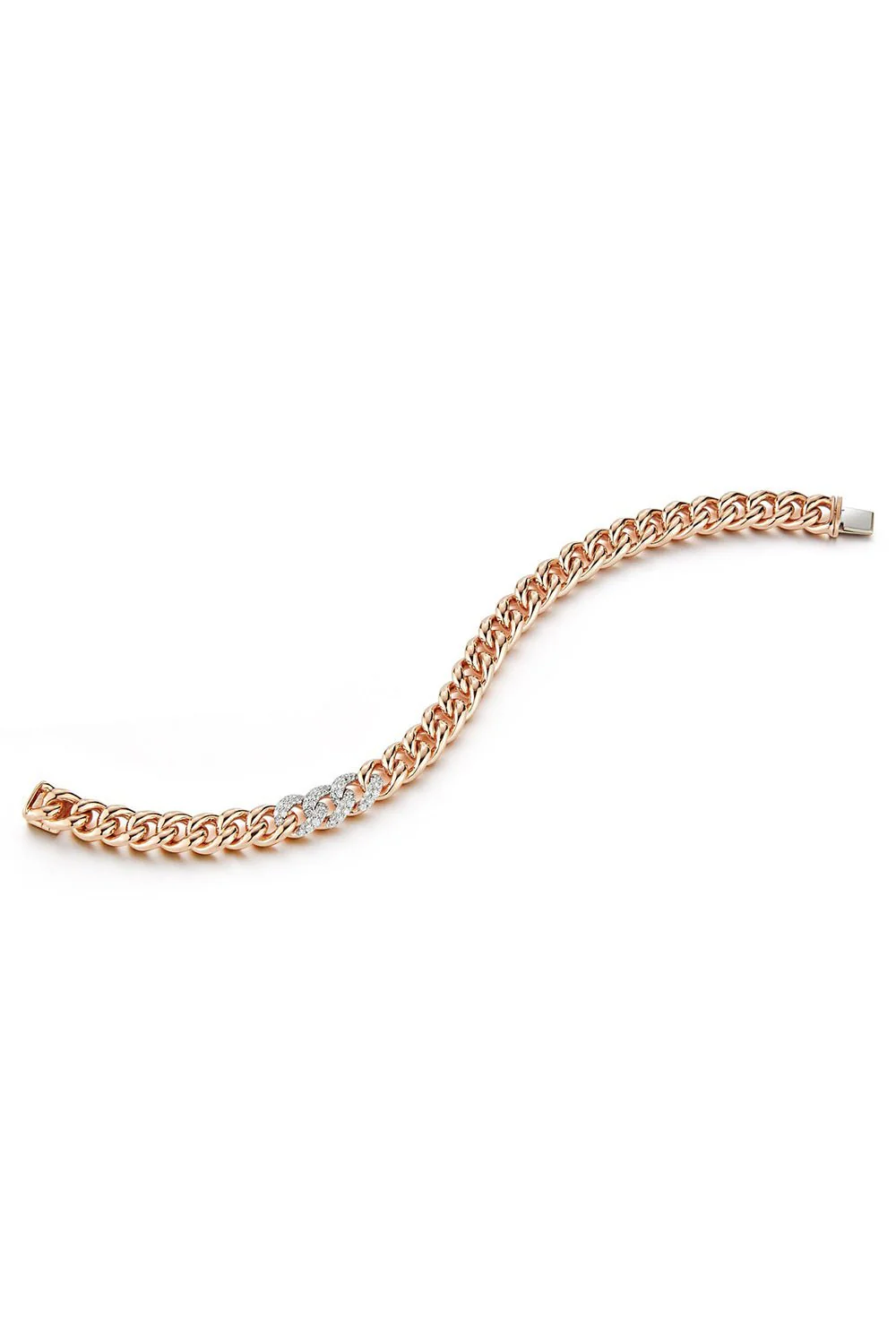 Saxon Small Curb Link Diamond Bracelet - Image 4
