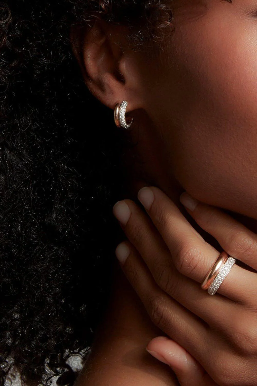 Thoby 5 Row Huggie Earrings - Image 2