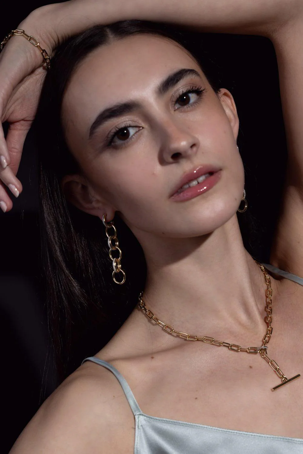 Thoby Diamond 6 Link Drop Earrings - Image 3