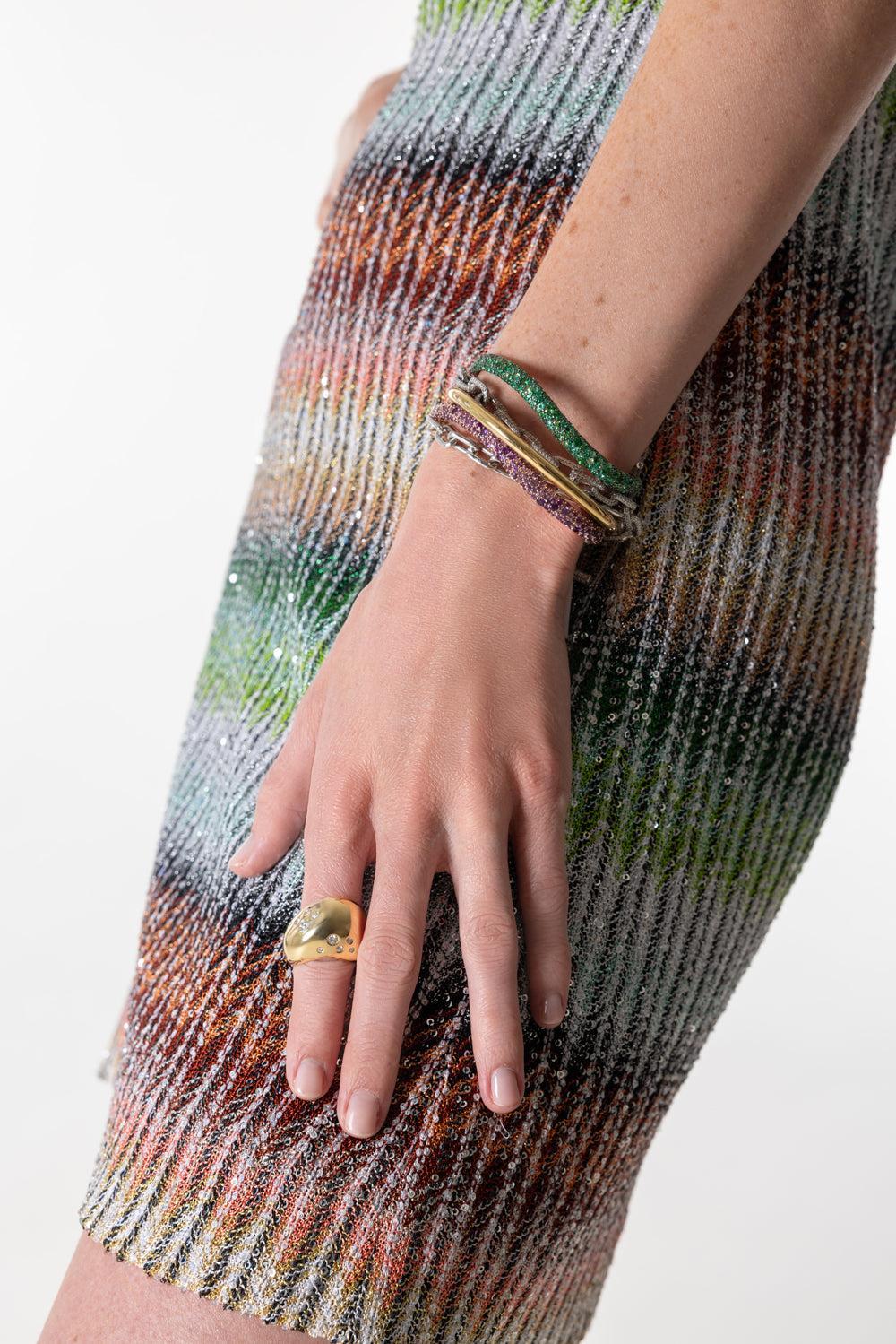 Thoby Tubular Diamond Cuff Bracelet - Image 3