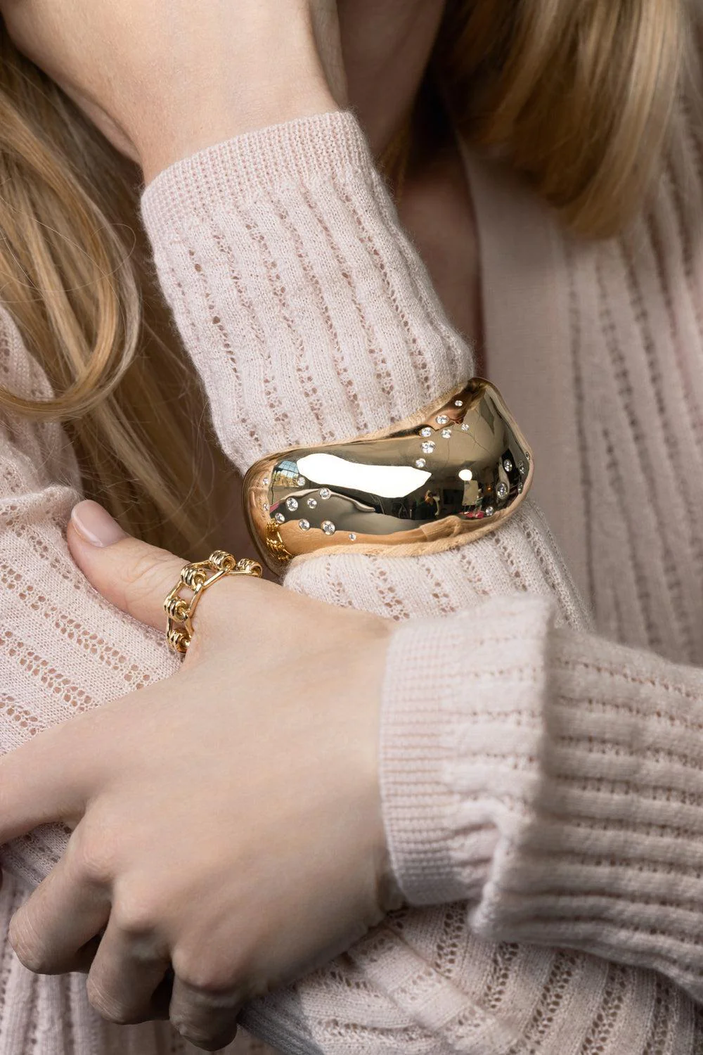 Wide Julian Wave Cuff Bracelet - Image 3
