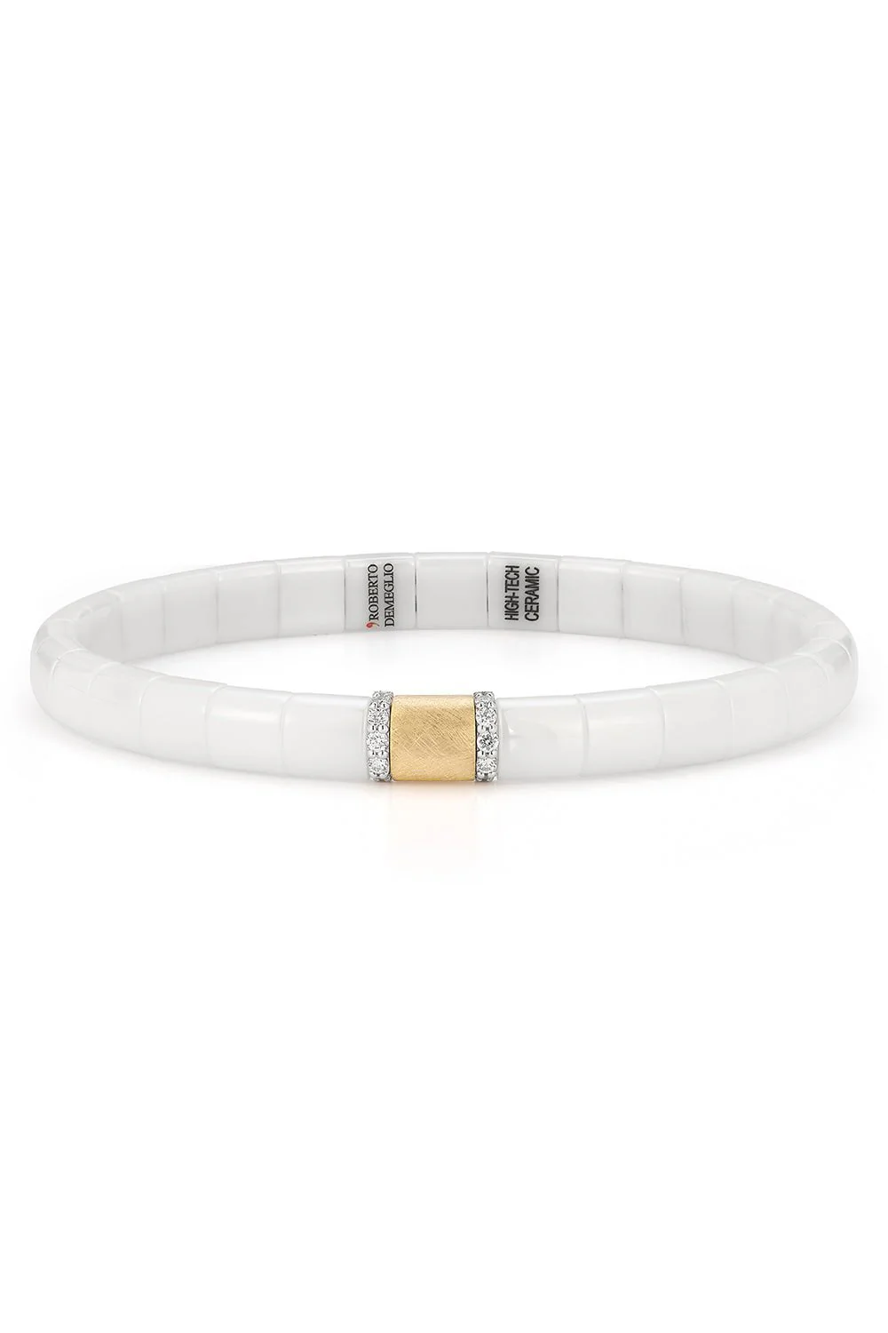White Ceramic Gold Bar Pura Bracelet