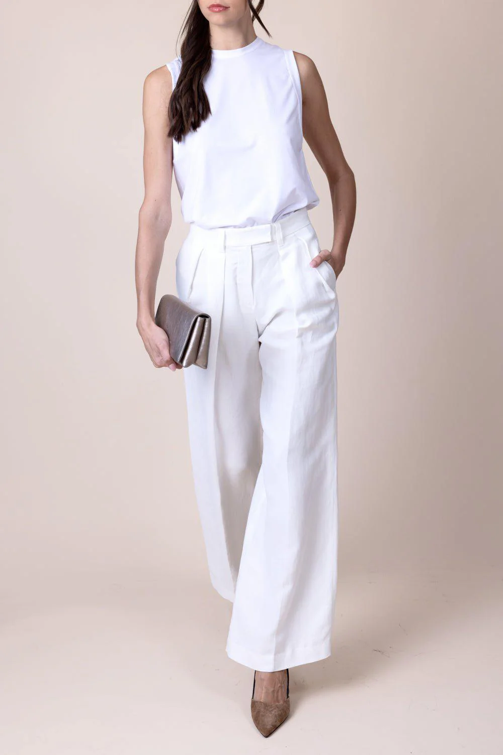 White Cotton Jersey Muscle Tank - Image 5