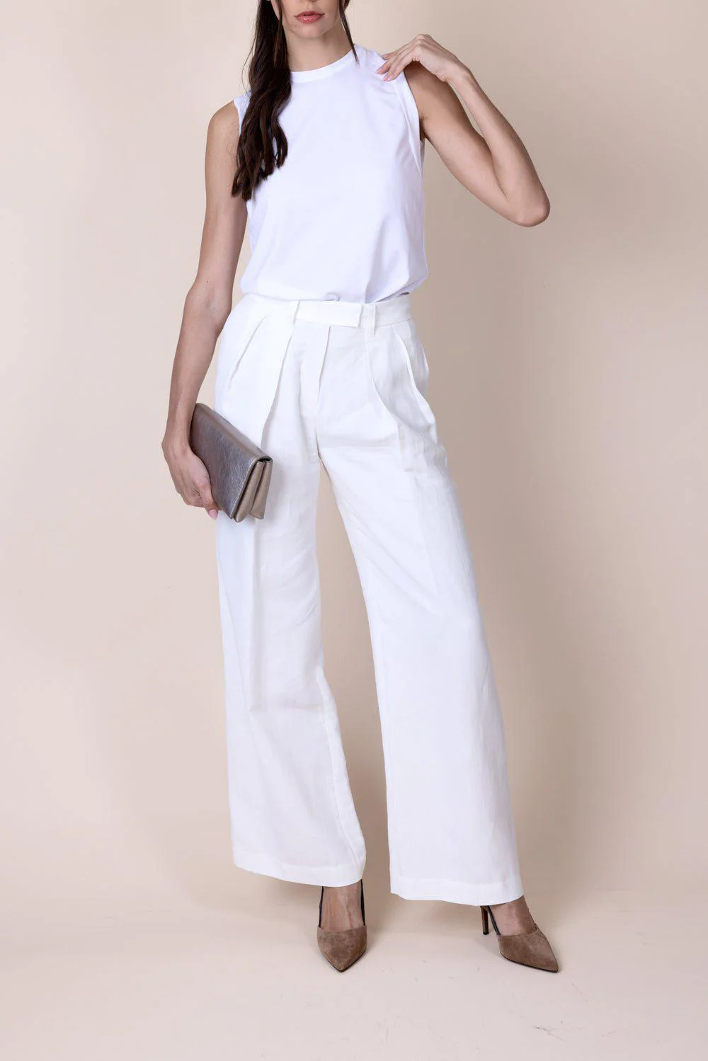 White Cotton Jersey Muscle Tank - Image 6