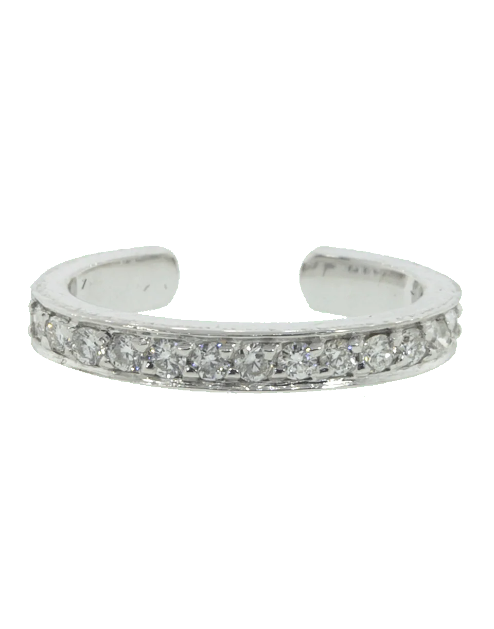 White Gold Single Row Diamond Ear Cuff - Image 4