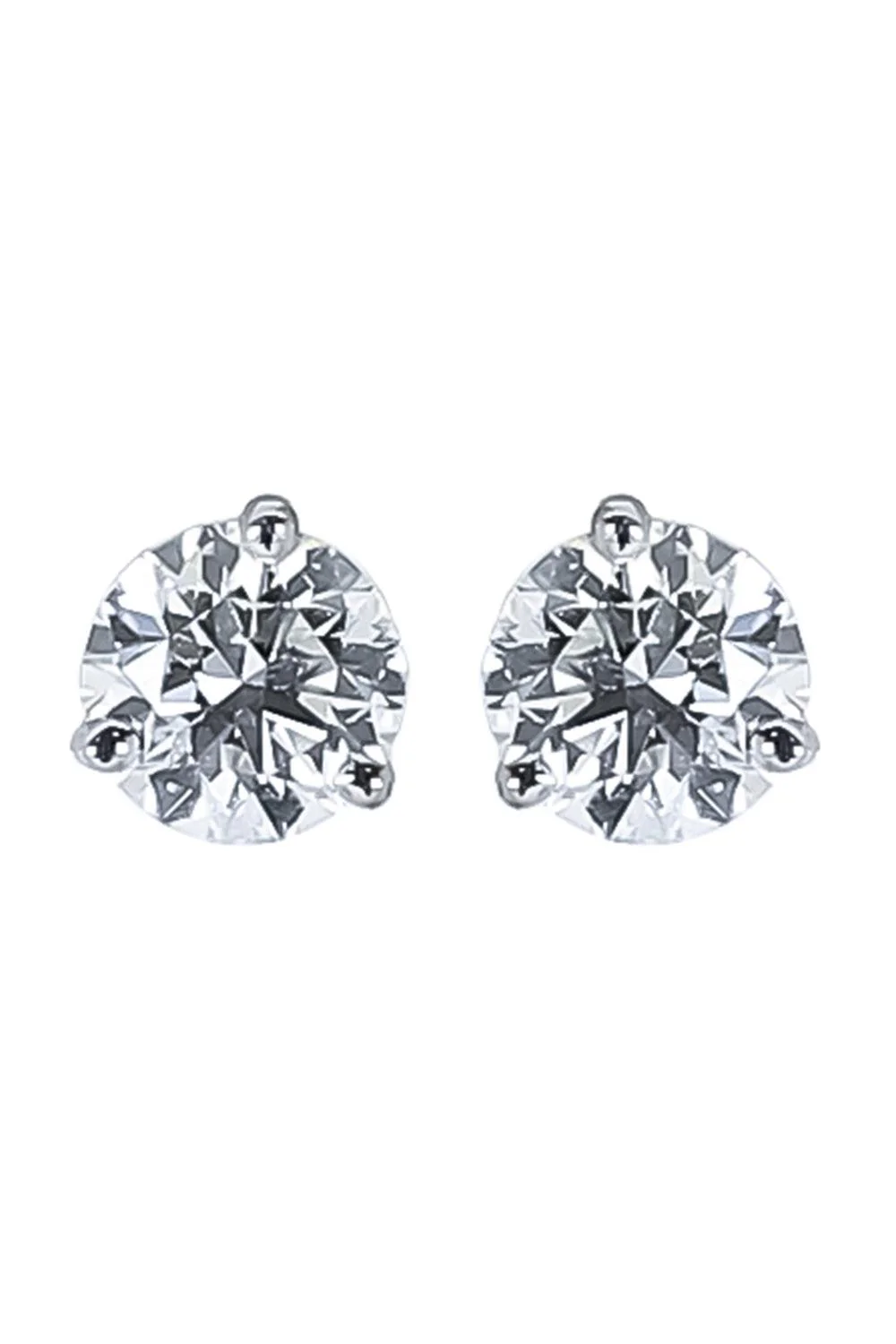 Diamond Round Martini Stud Earrings - 2ct