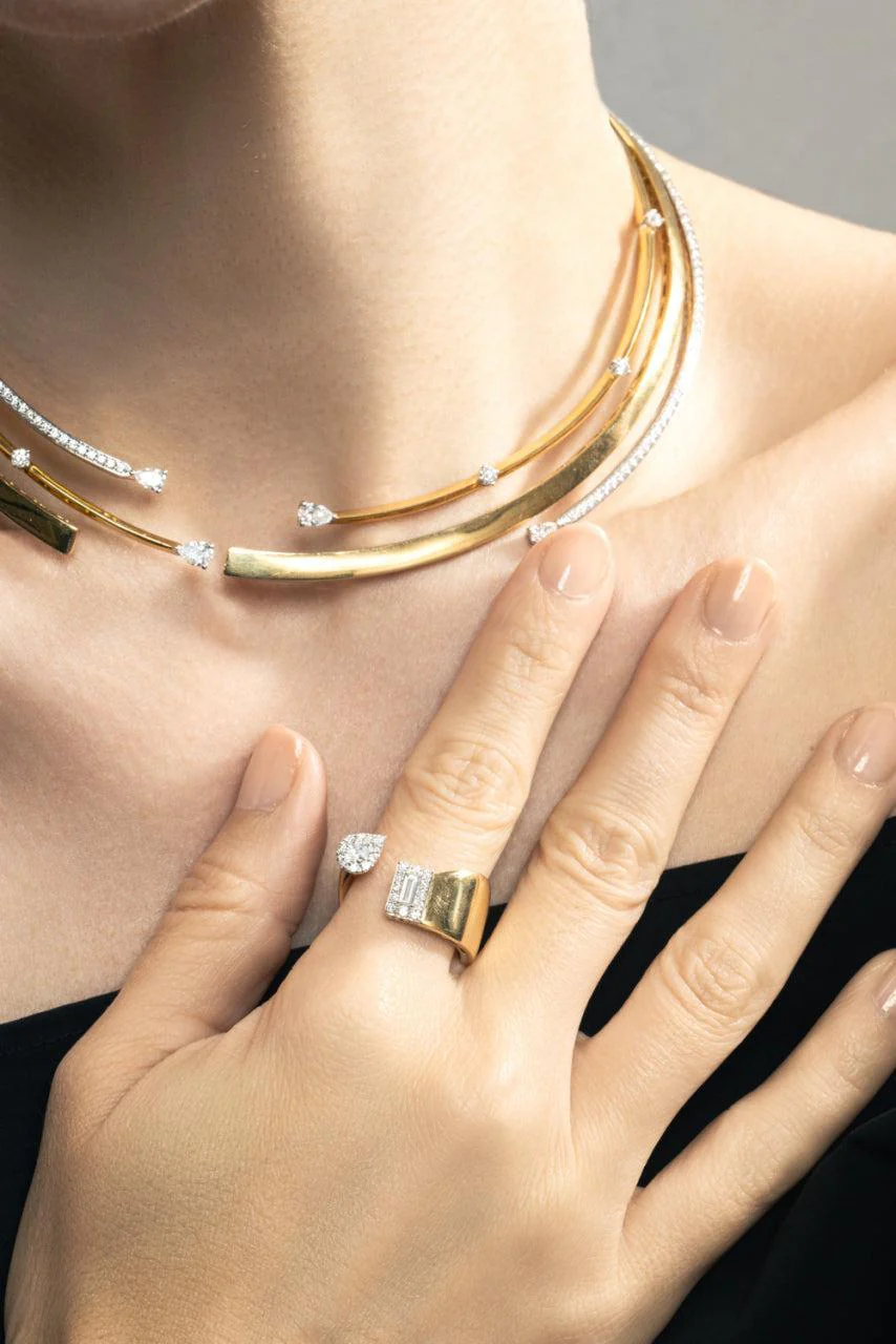 Diamond Baguette Stackable Open Strada Ring - Image 2