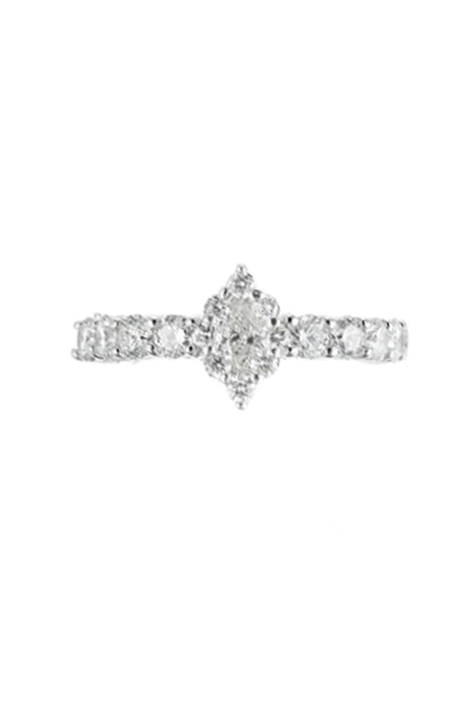 Diamond Marquise Round Ear Cuff