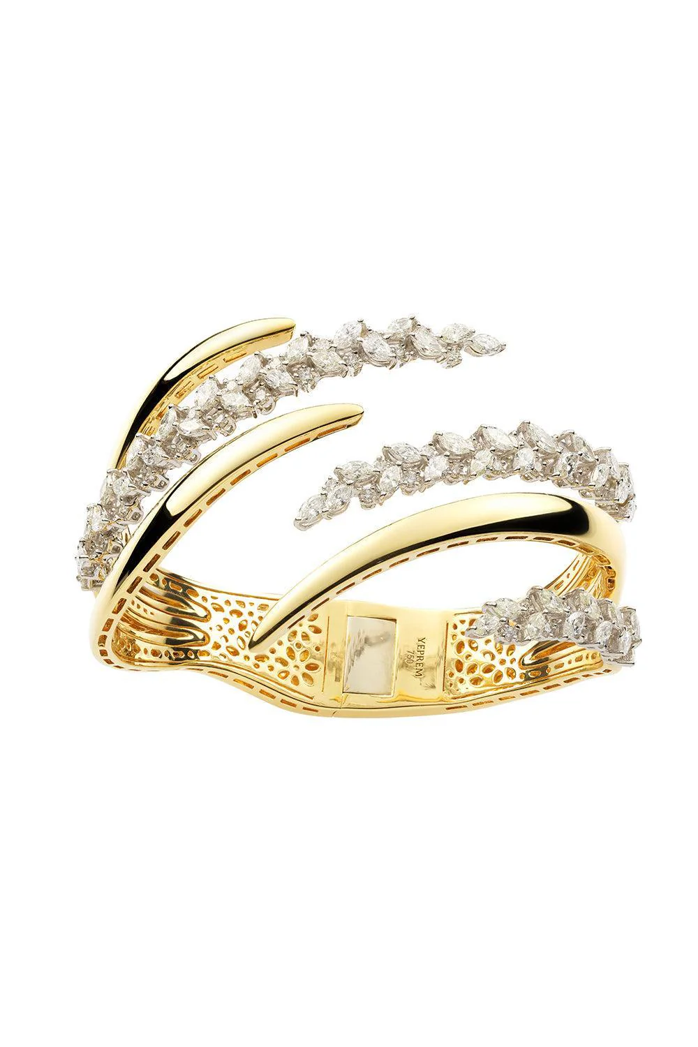 Diamond Open Wrap Cuff Bracelet