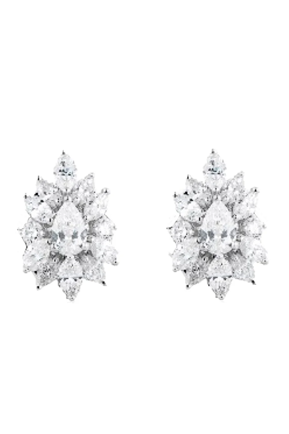 Diamond Pear Marquise Stud Earrings