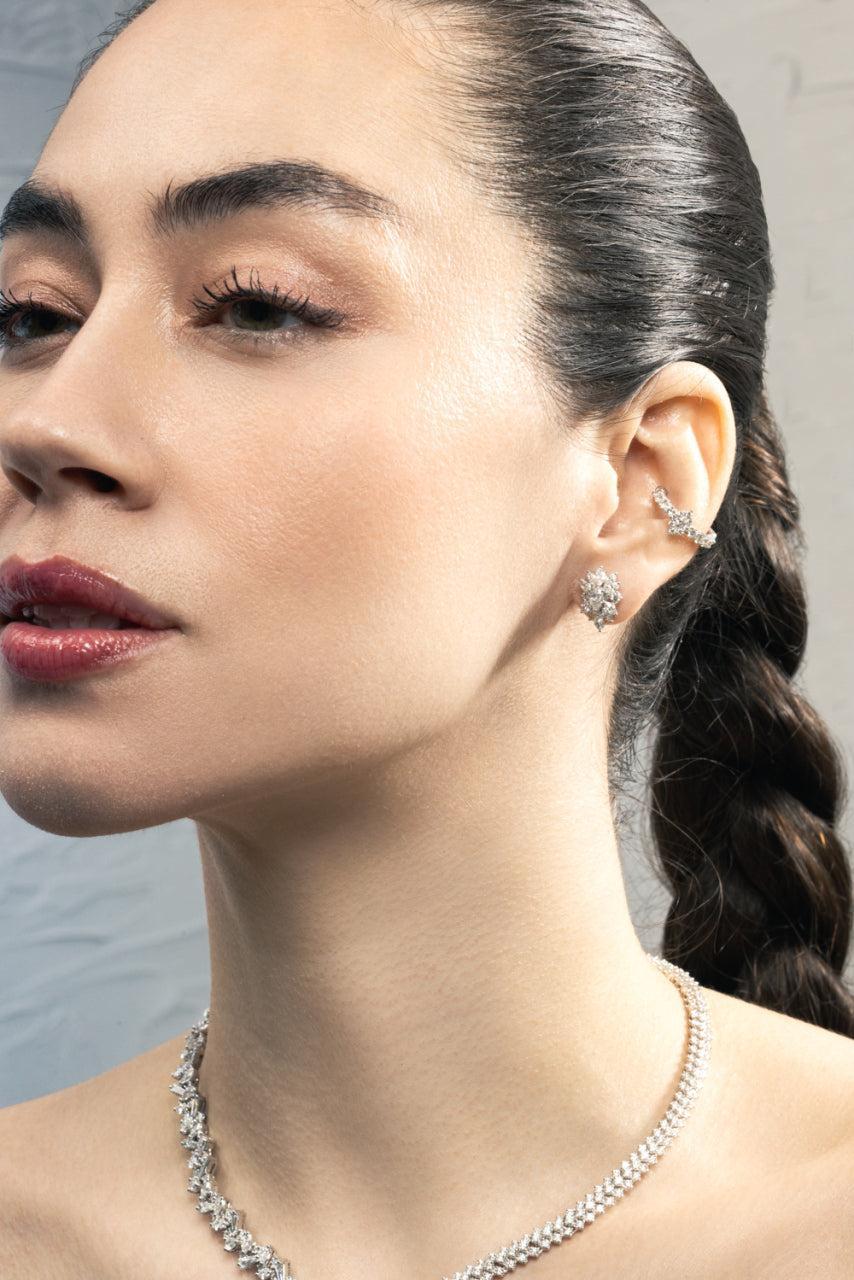 Diamond Pear Marquise Stud Earrings - Image 4
