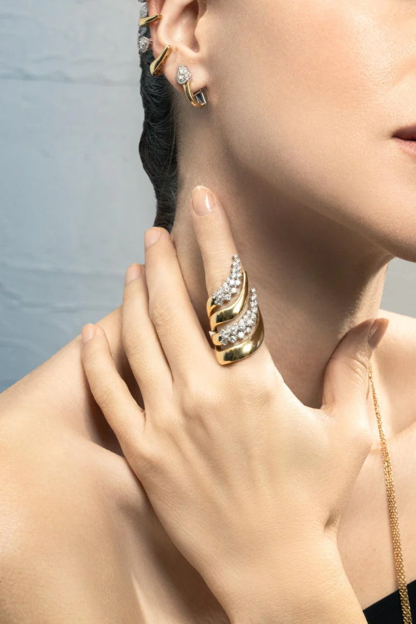 Diamond Round Stackable Strada Ring - Image 2