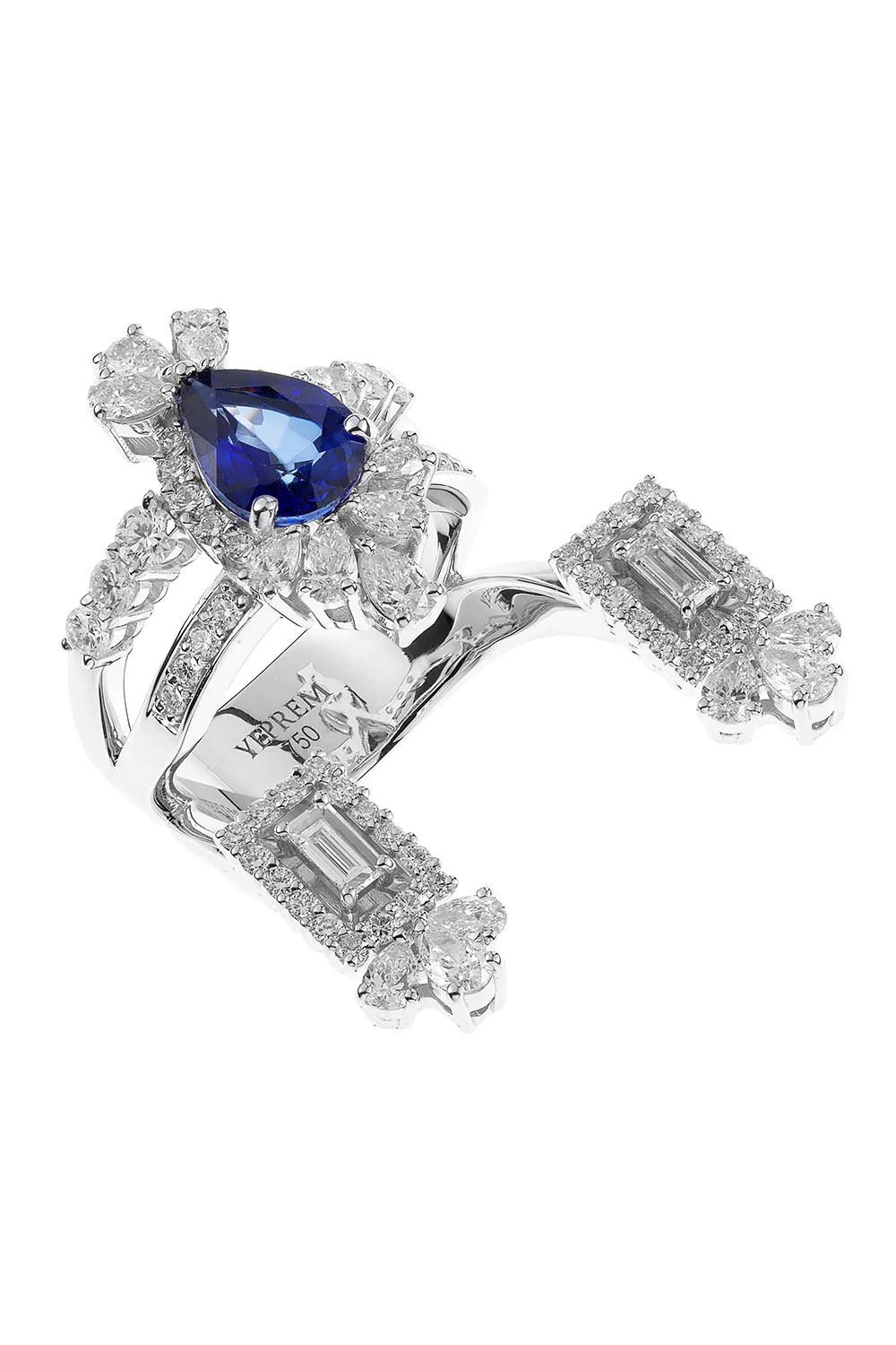 Blue Sapphire Diamond Statement Reign Ring