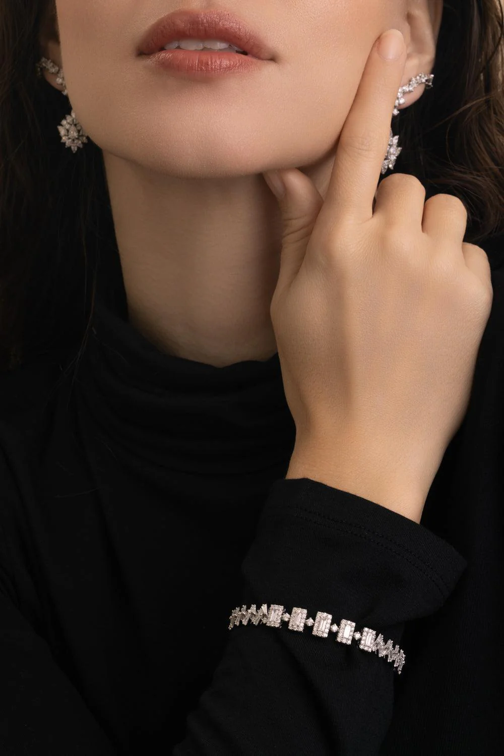Diamond Baguette Y-Couture Tapper Bracelet - Image 2
