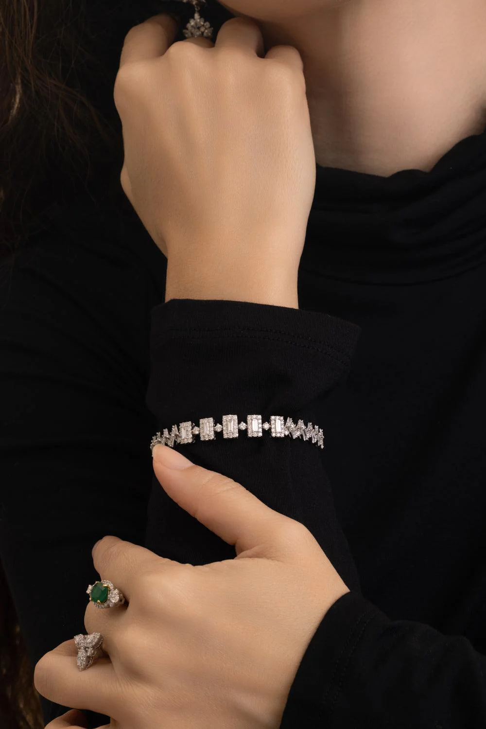 Diamond Baguette Y-Couture Tapper Bracelet - Image 3