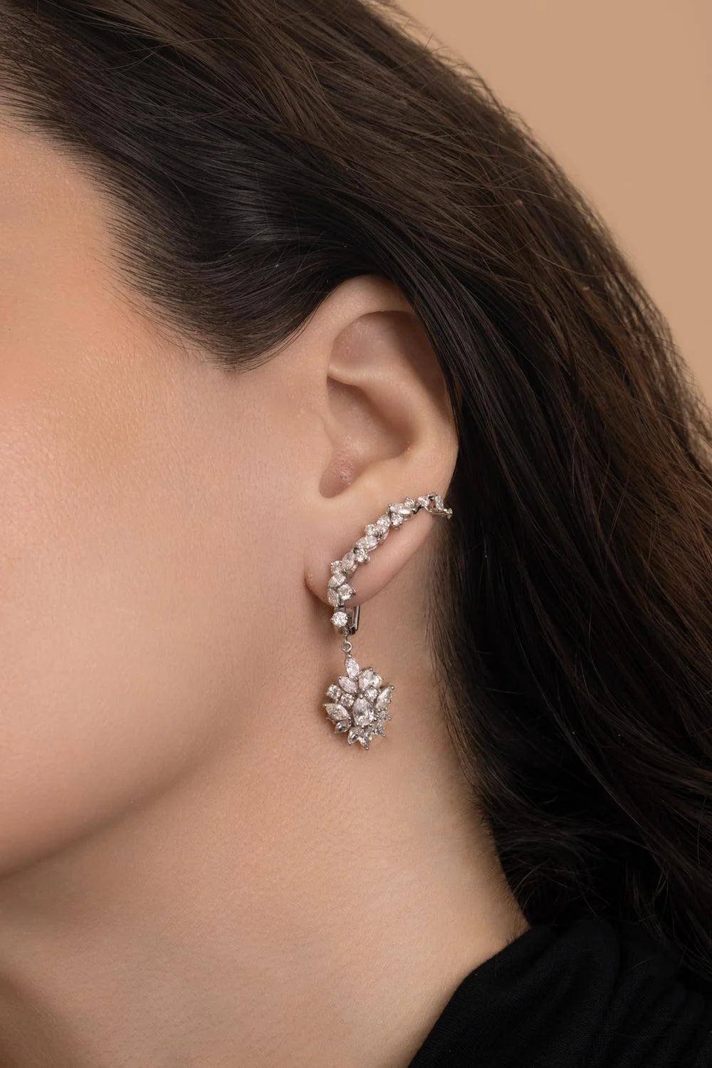 Diamond Crawler Y-Couture Drop Earrings - Image 4