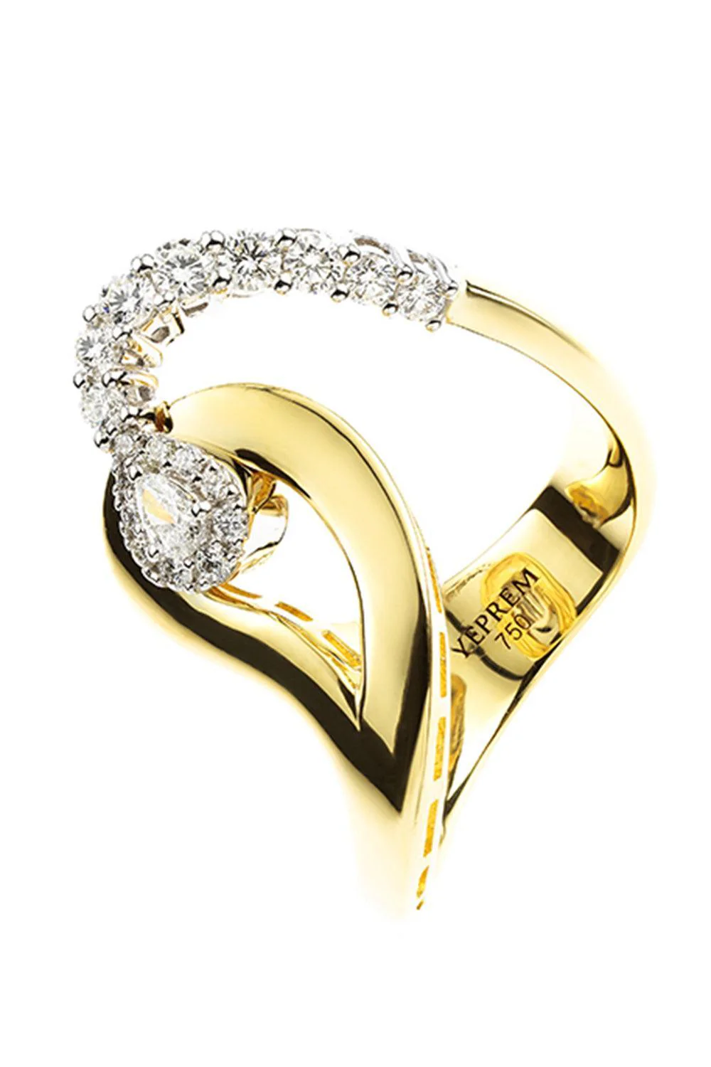Diamond Loop Golden Strada Ring