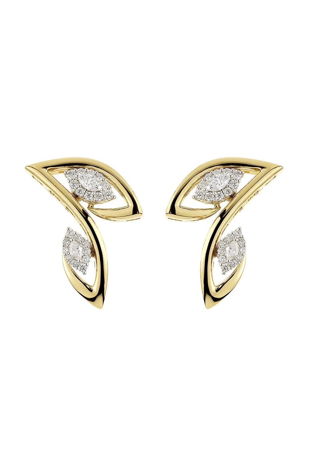 Diamond Marquise Pointed Golden Strada Earrings