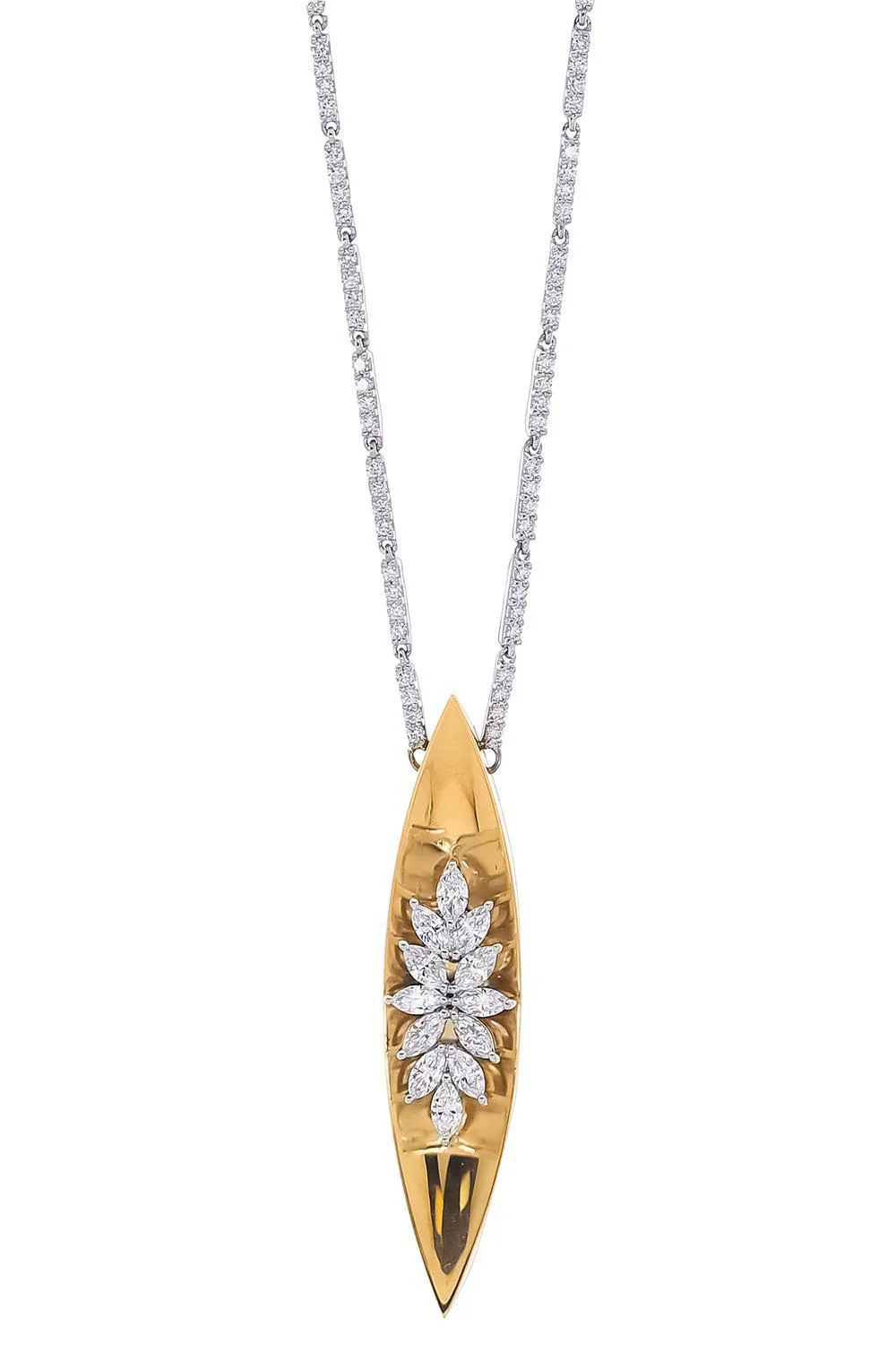 Diamond Pointed Pendant Golden Strada Necklace