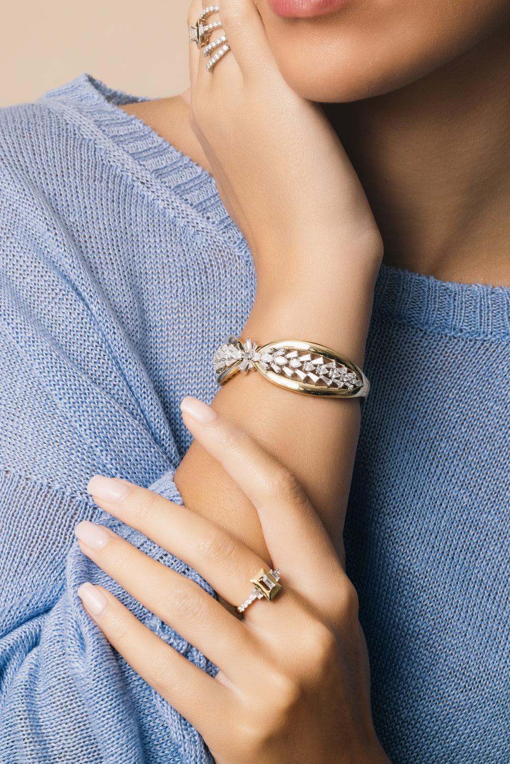 Diamond Taper Cut Statement Bracelet - Image 2
