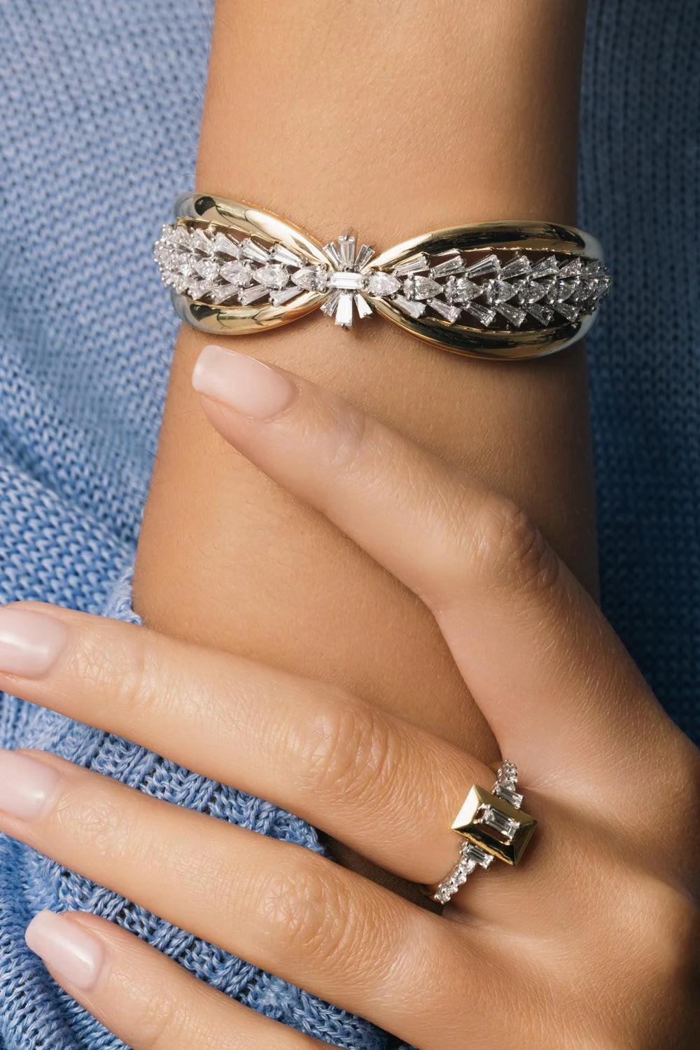 Diamond Taper Cut Statement Bracelet - Image 4
