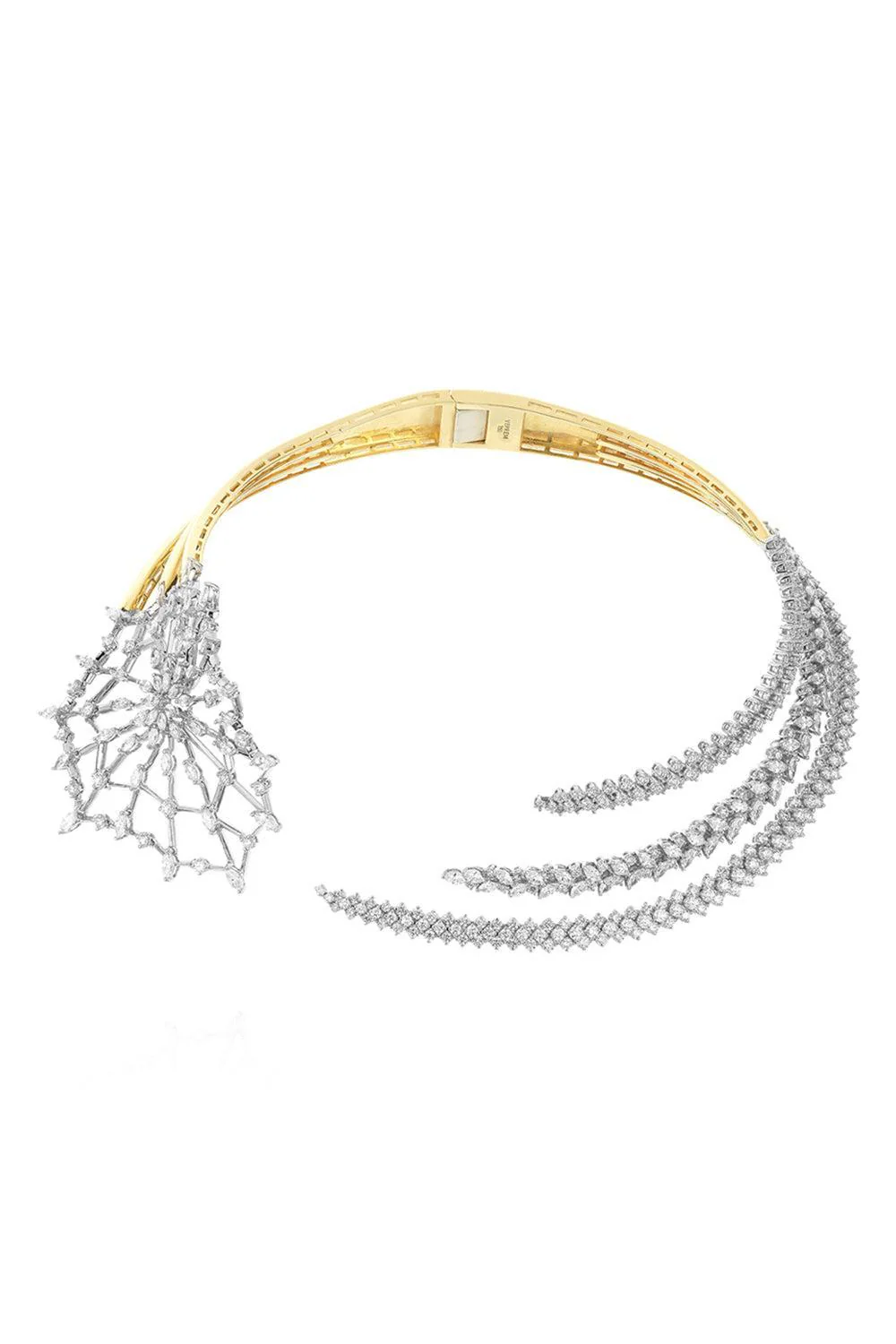 Diamond Three Tier Web Collar Golden Strada Necklace