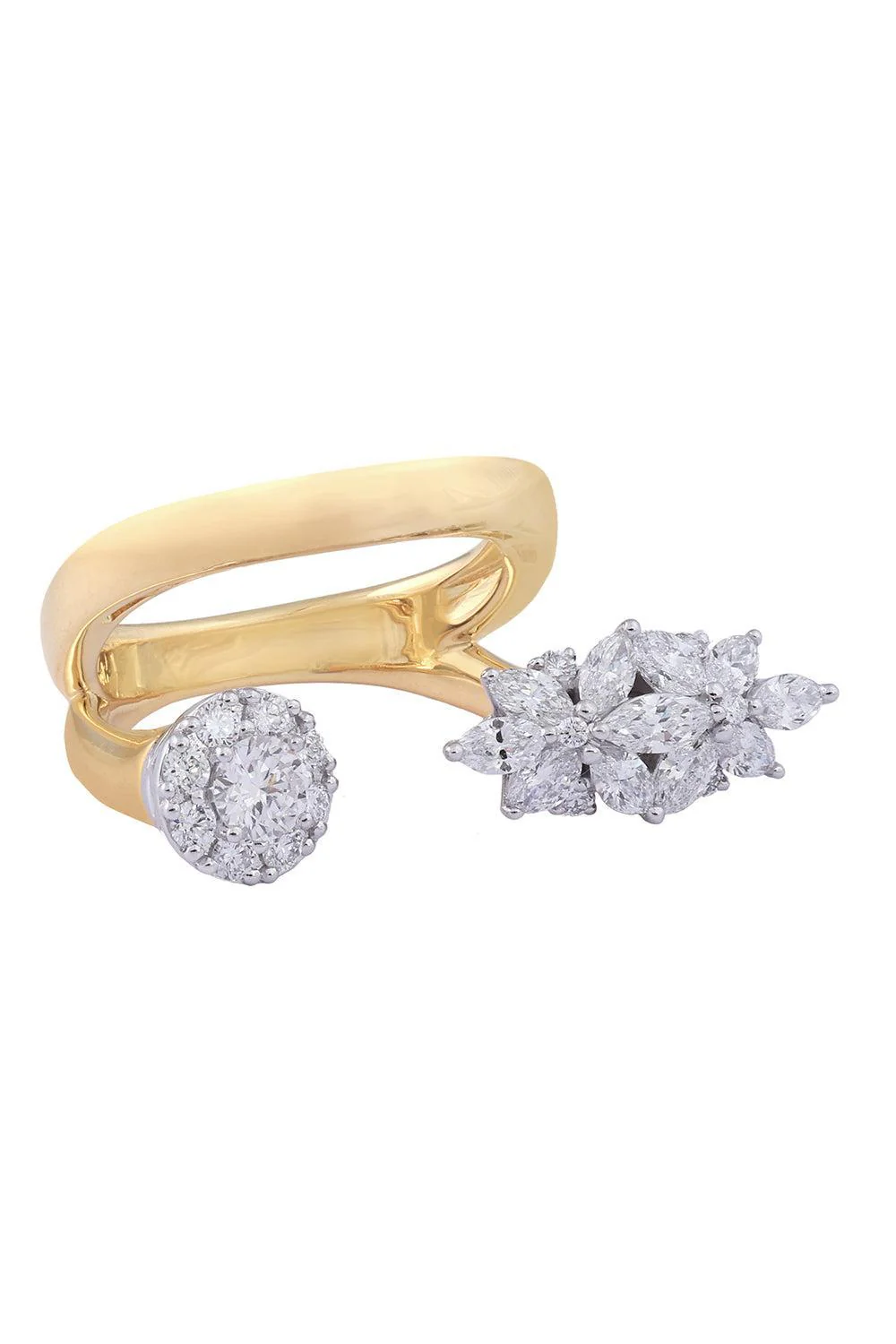Diamond Two Sided Open Golden Strada Ring