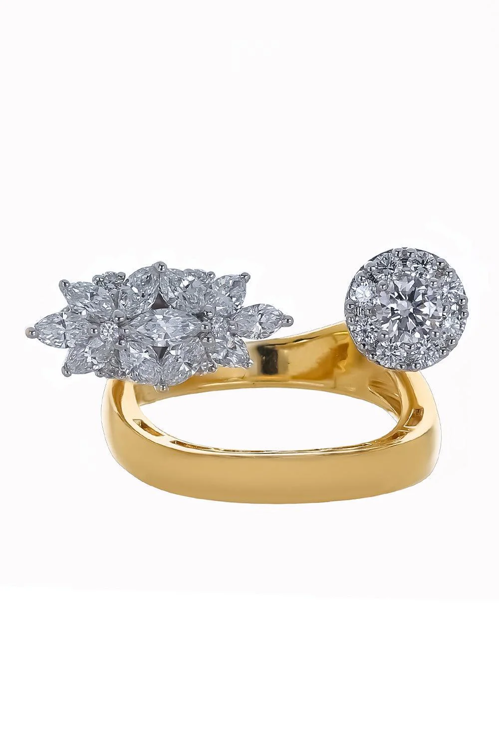 Diamond Two Sided Open Golden Strada Ring - Image 5
