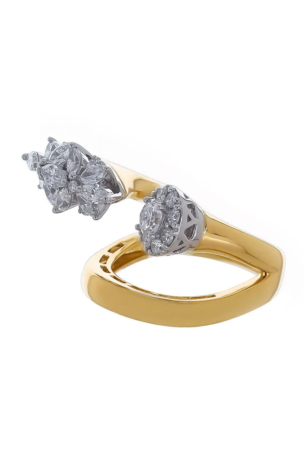 Diamond Two Sided Open Golden Strada Ring - Image 6