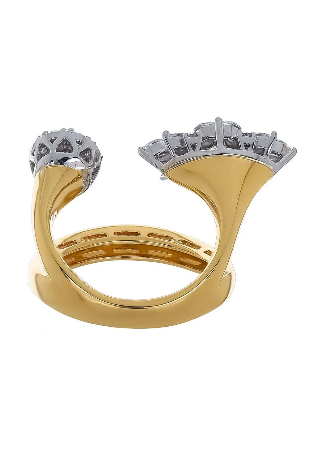 Diamond Two Sided Open Golden Strada Ring - Image 7