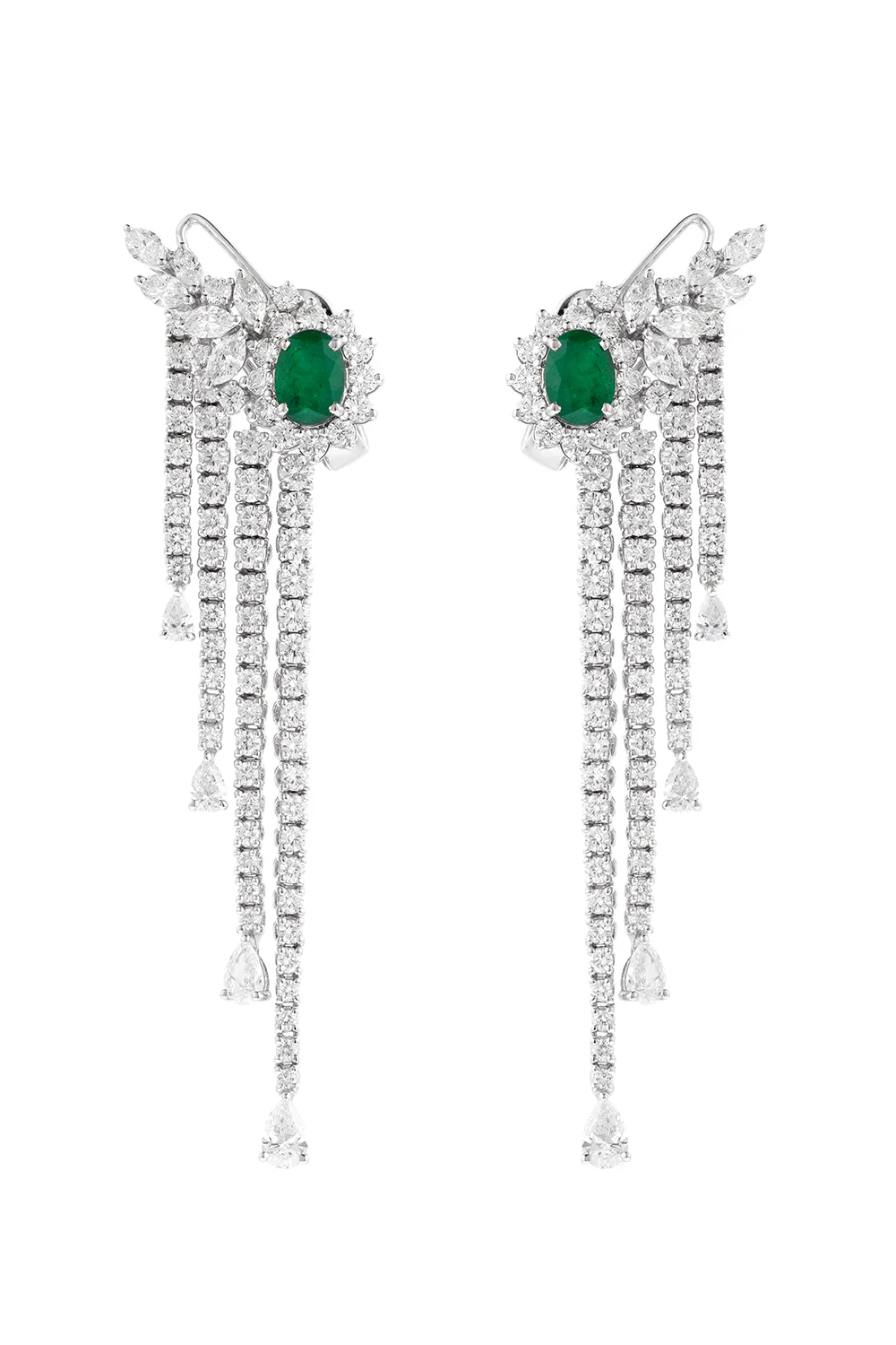 Emerald Diamond Stud Drop Reign Supreme Earrings