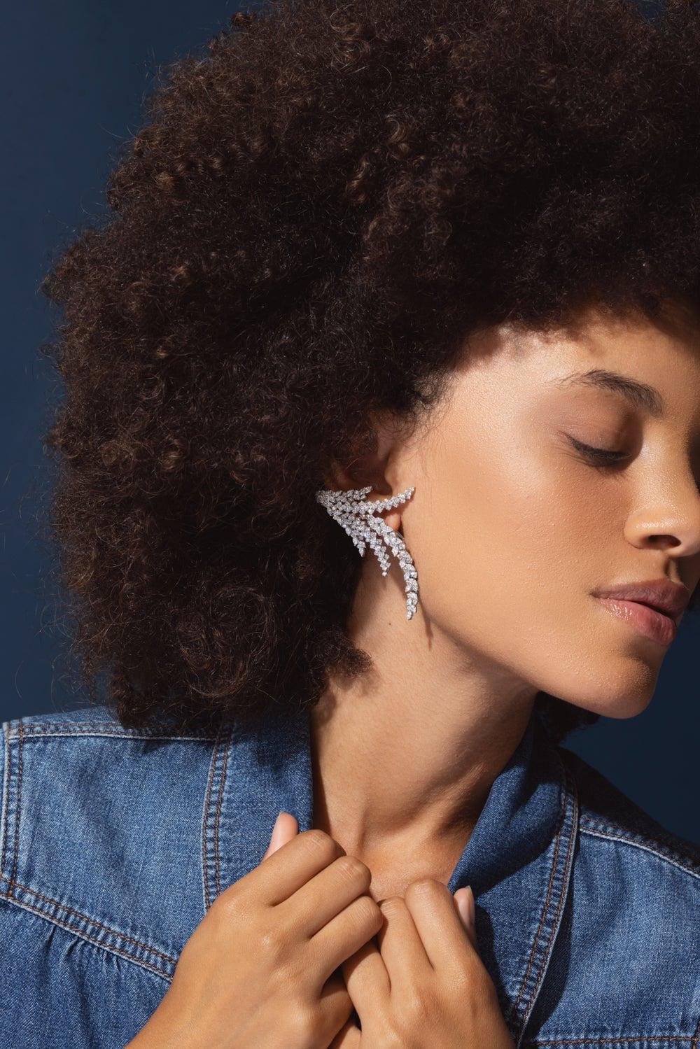 Feather Drop Earrings - Image 2