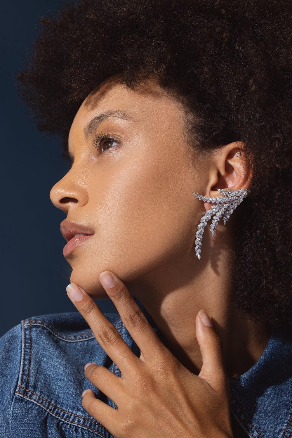 Feather Drop Earrings - Image 3