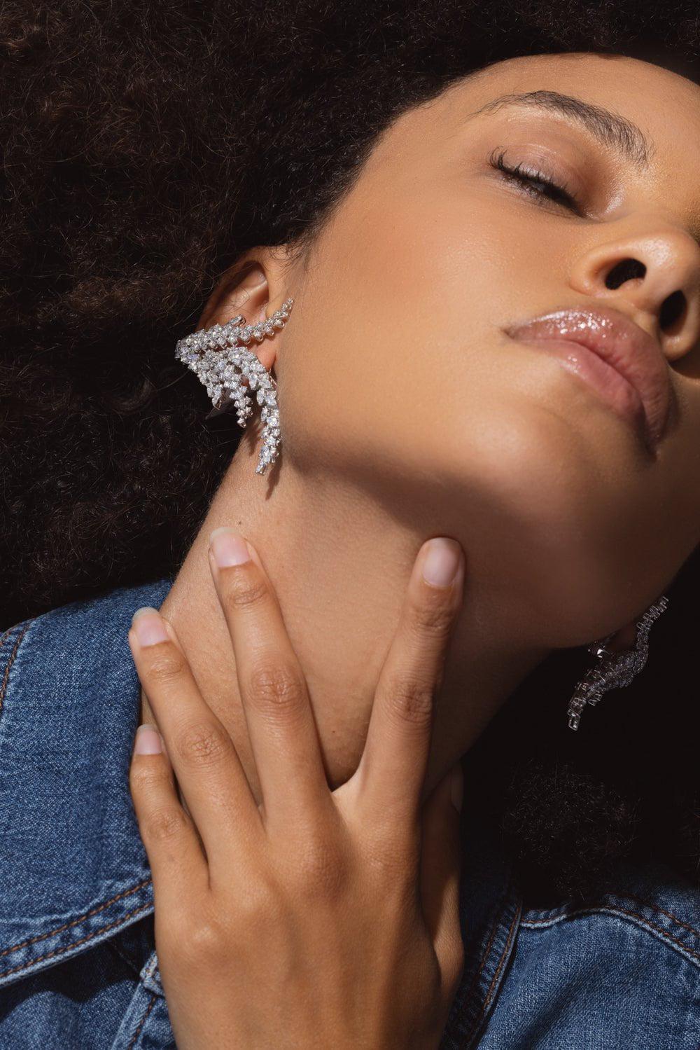 Feather Drop Earrings - Image 4