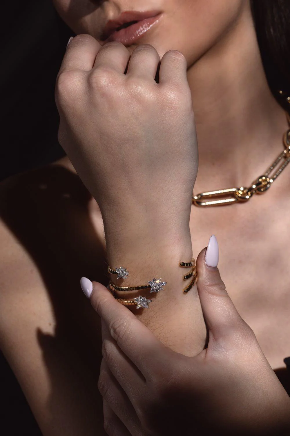 Flower Open Bangle Bracelet - Image 2