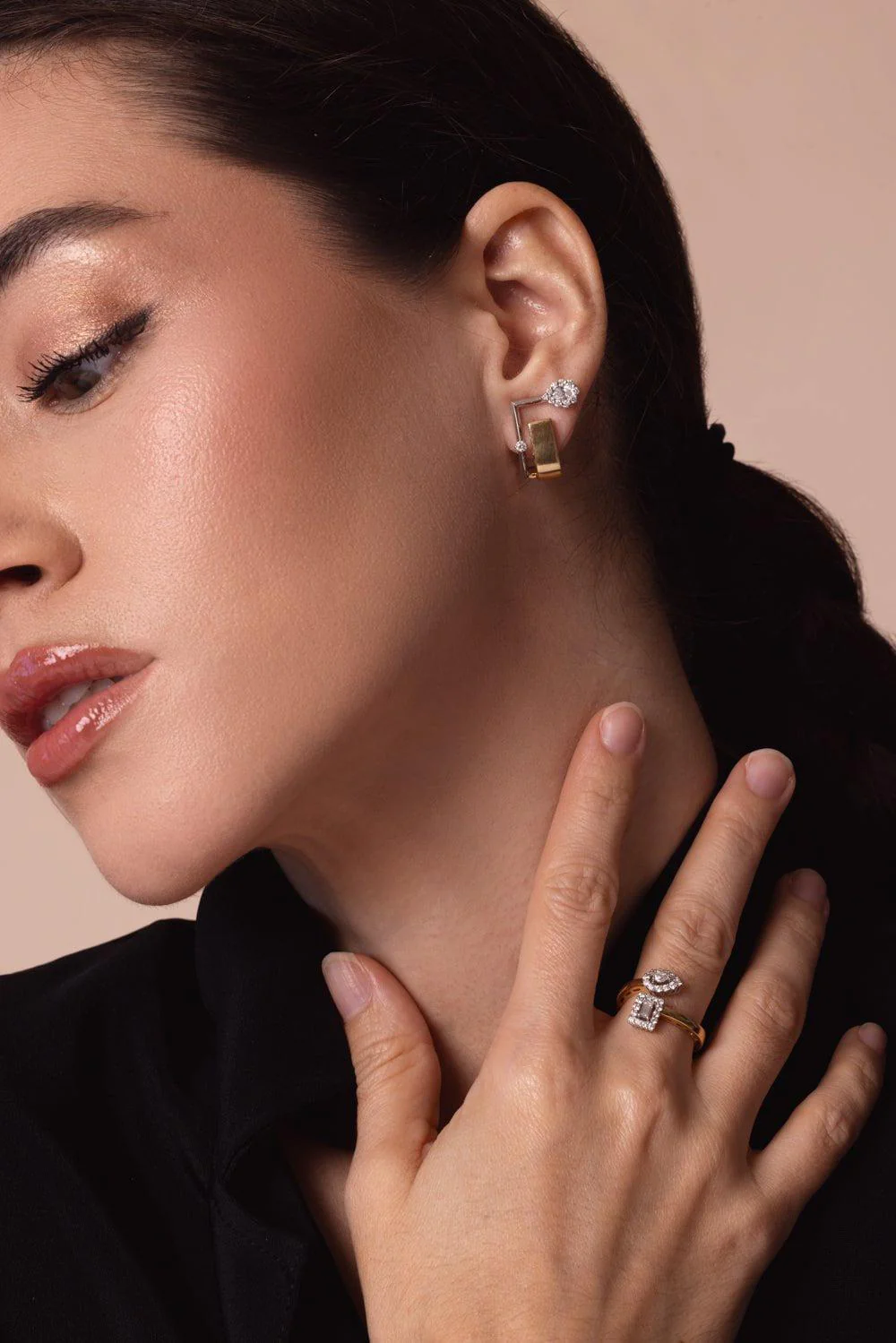 Golden Strada Clip Earrings - Image 2