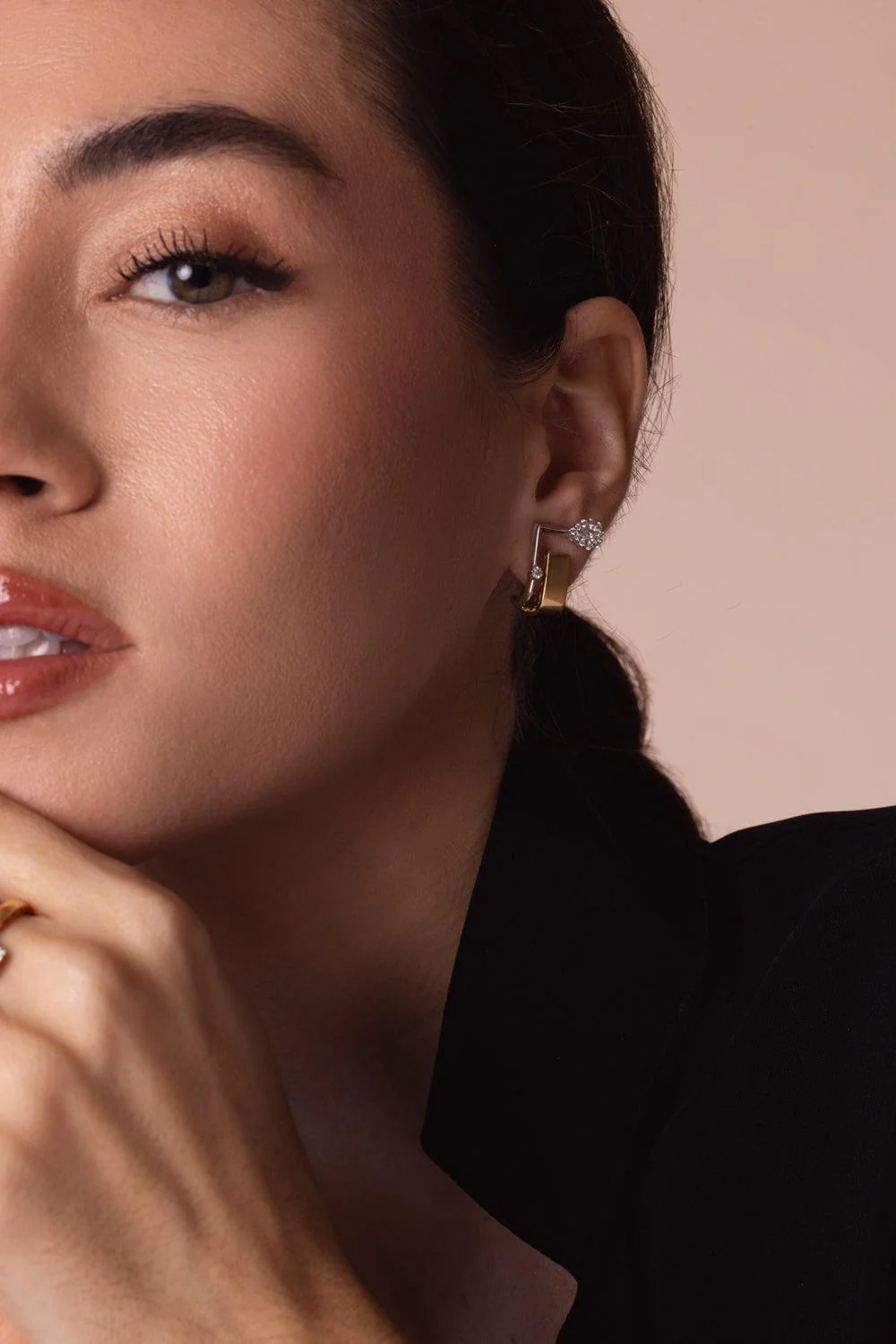 Golden Strada Clip Earrings - Image 3
