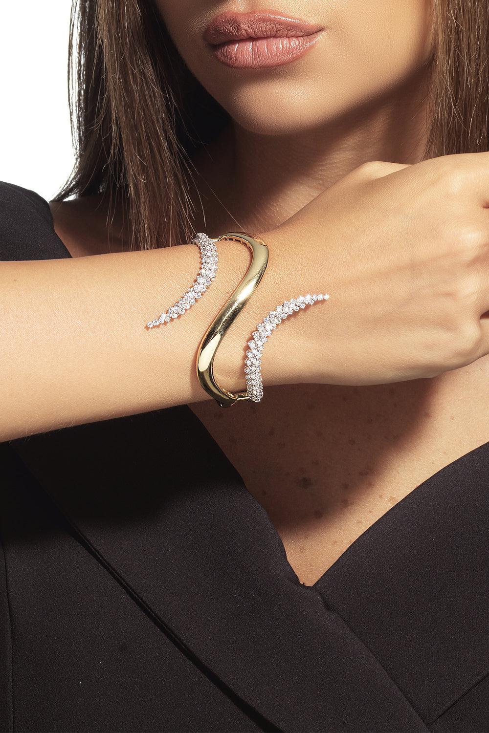 Golden Strada Diamond Bangle Bracelet - Image 2