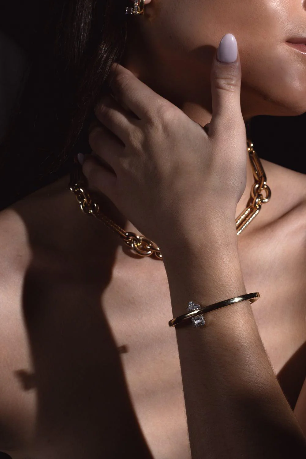 Golden Strada Diamond Bangle Bracelet - Image 3